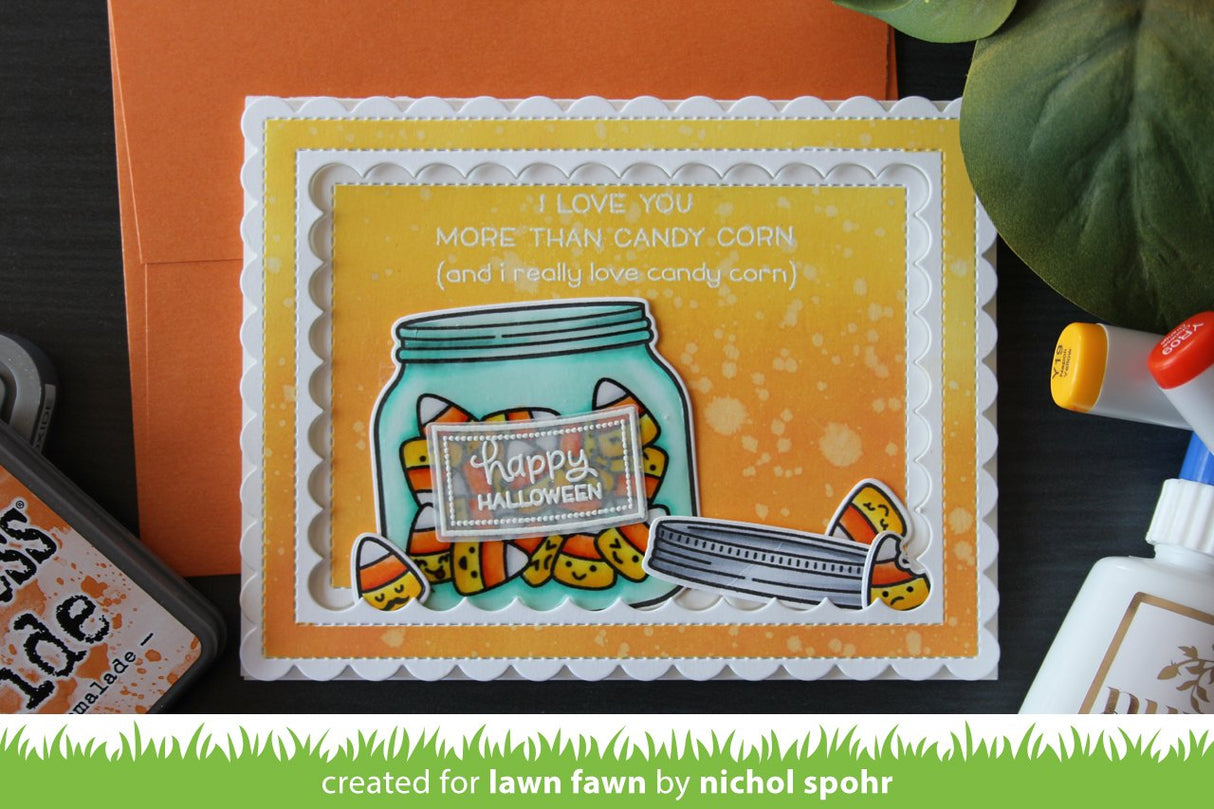 outside in stitched scalloped rectangle stackables