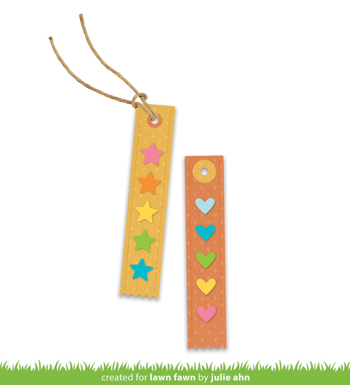 hearts and stars skinny tag