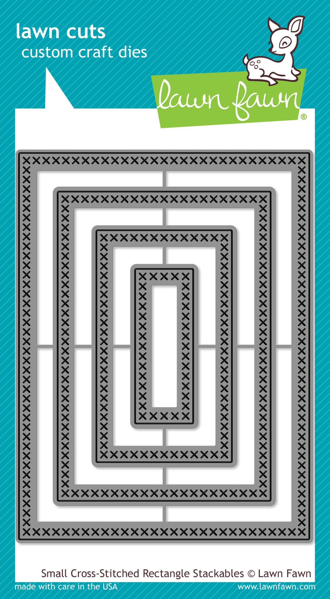 small cross-stitched rectangle stackables