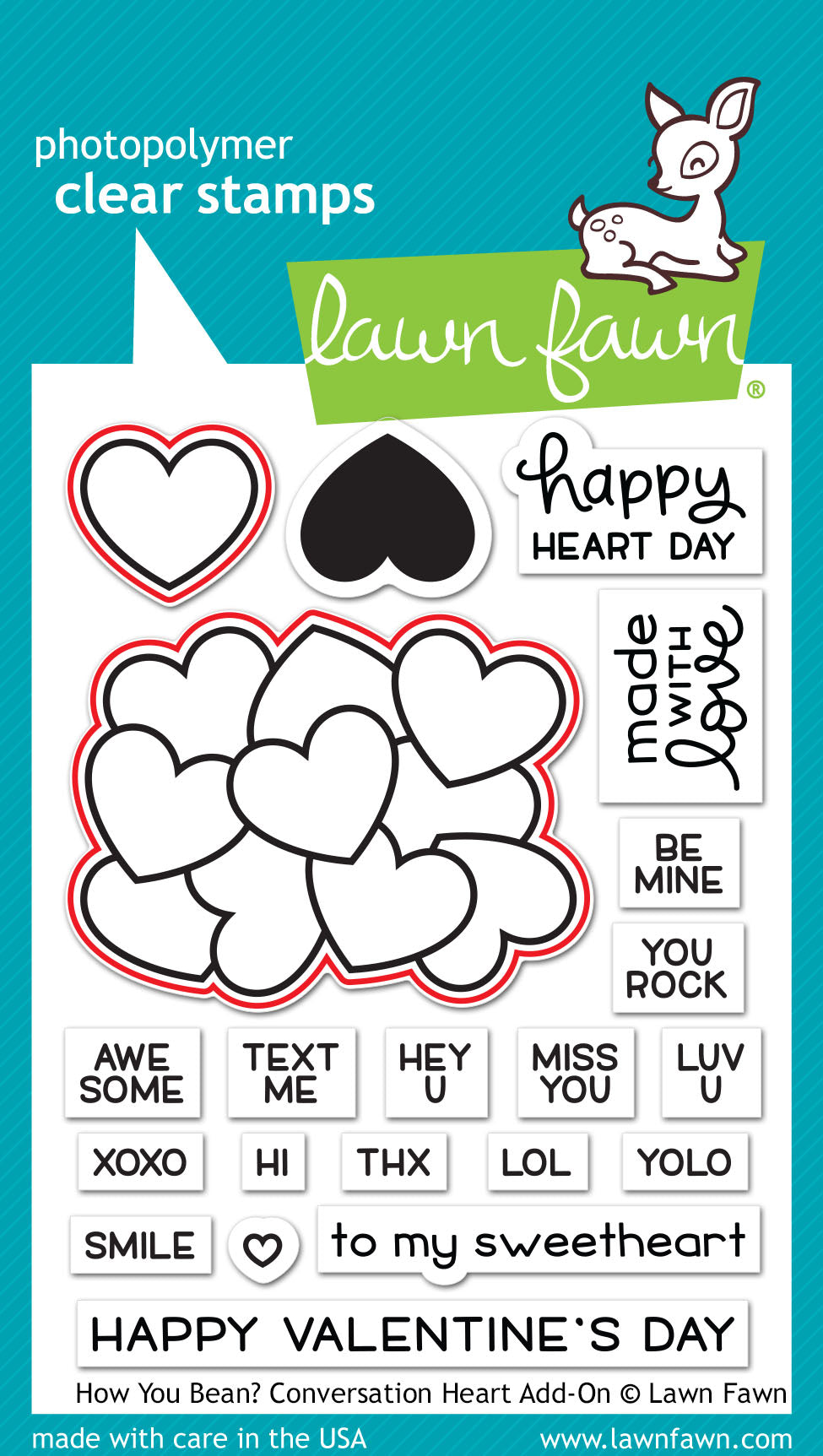 how you bean? conversation heart add-on lawn cuts