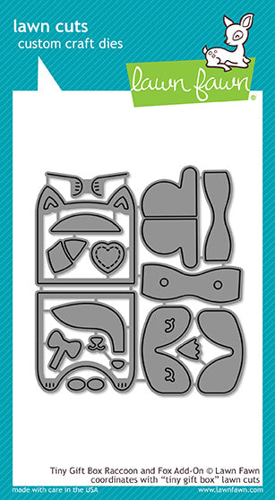 tiny gift box raccoon and fox add-on