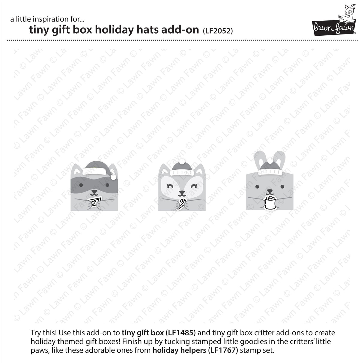 tiny gift box holiday hats add-on