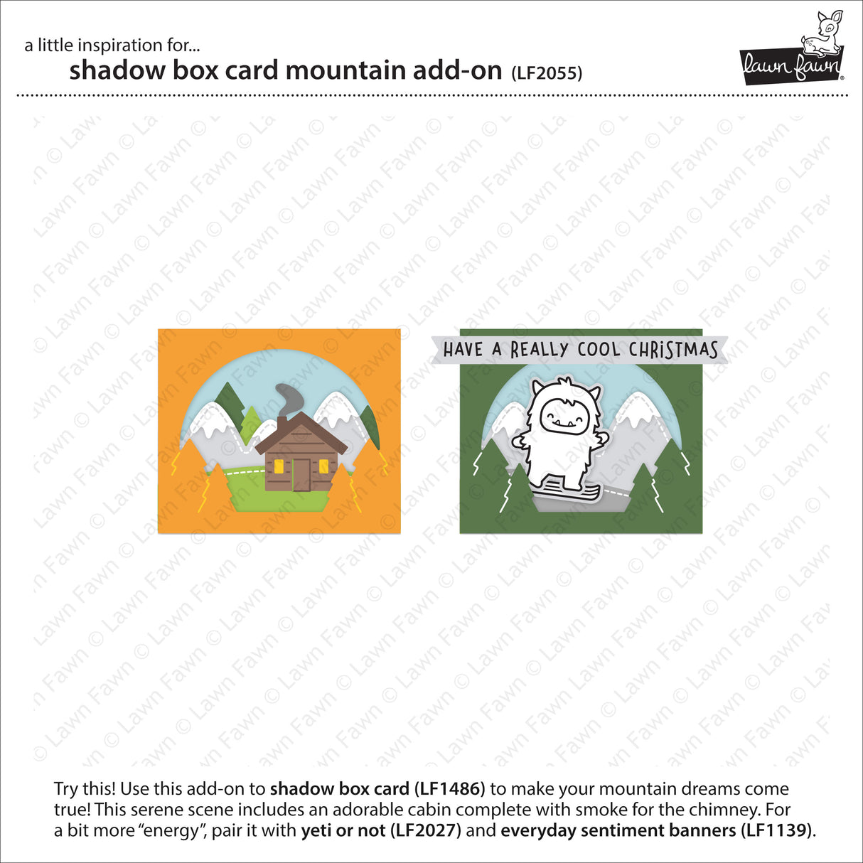 shadow box card mountain add-on