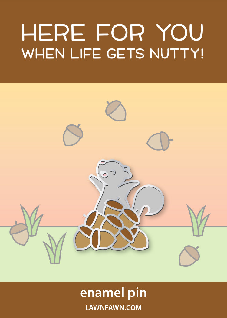 nuts about you enamel pin