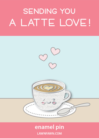 a latte love enamel pin