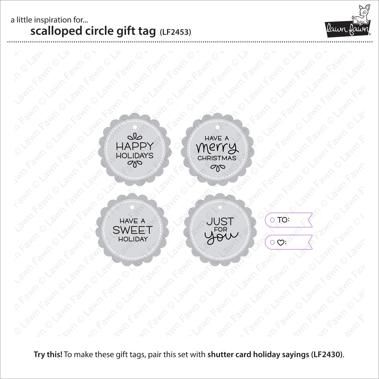 scalloped circle gift tag