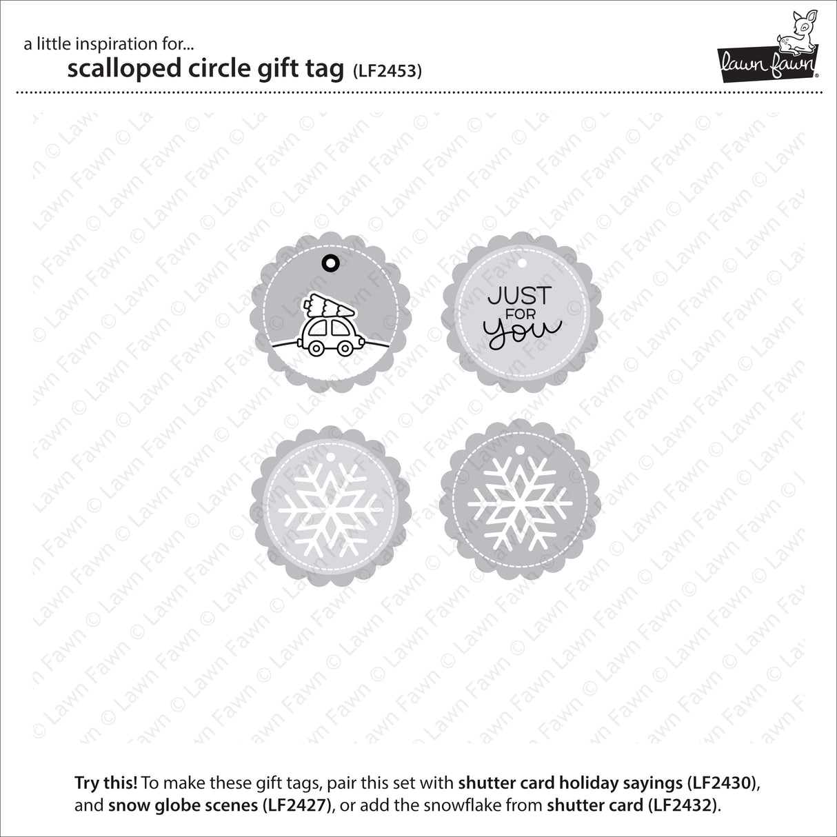 scalloped circle gift tag