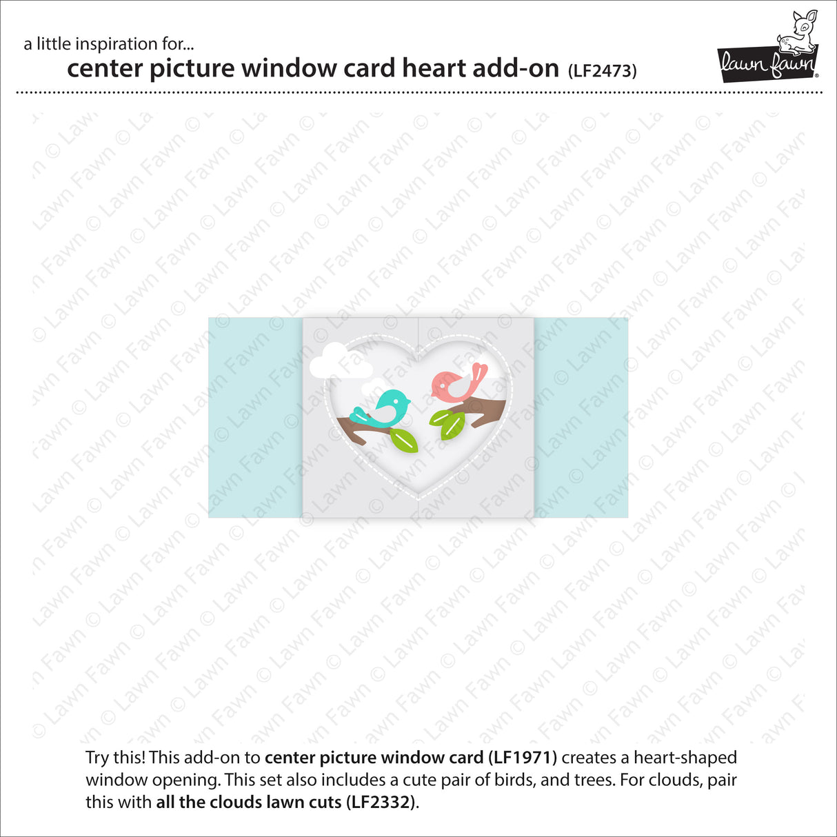 center picture window card heart add-on