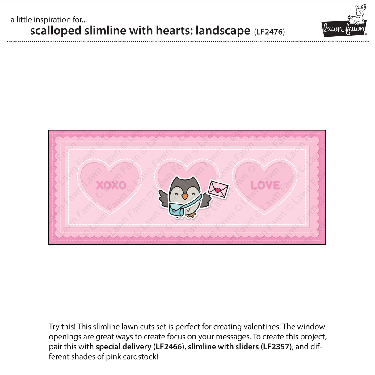 scalloped slimline with hearts: landscape