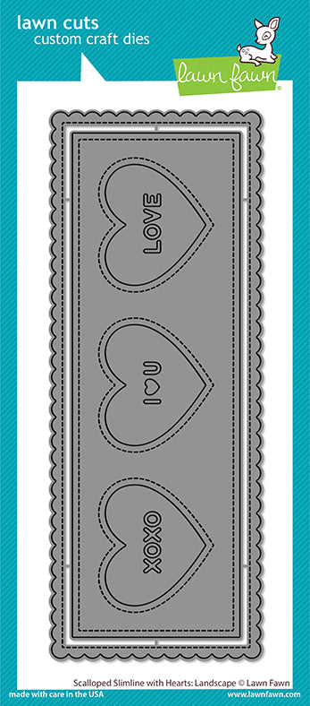 scalloped slimline with hearts: landscape