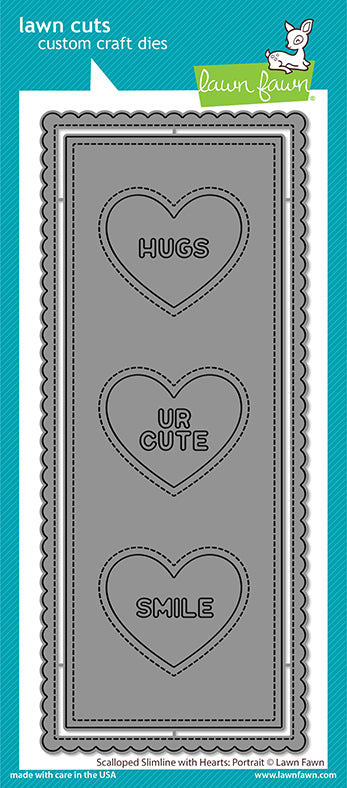 scalloped slimline with hearts: portrait