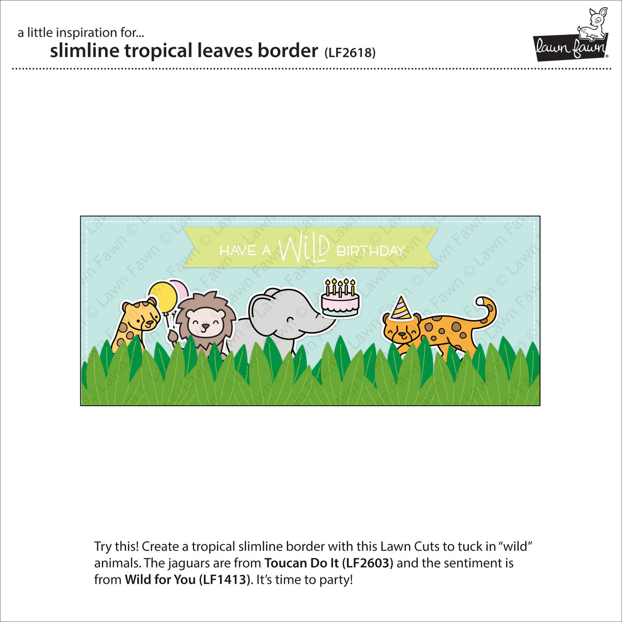 slimline tropical leaves border