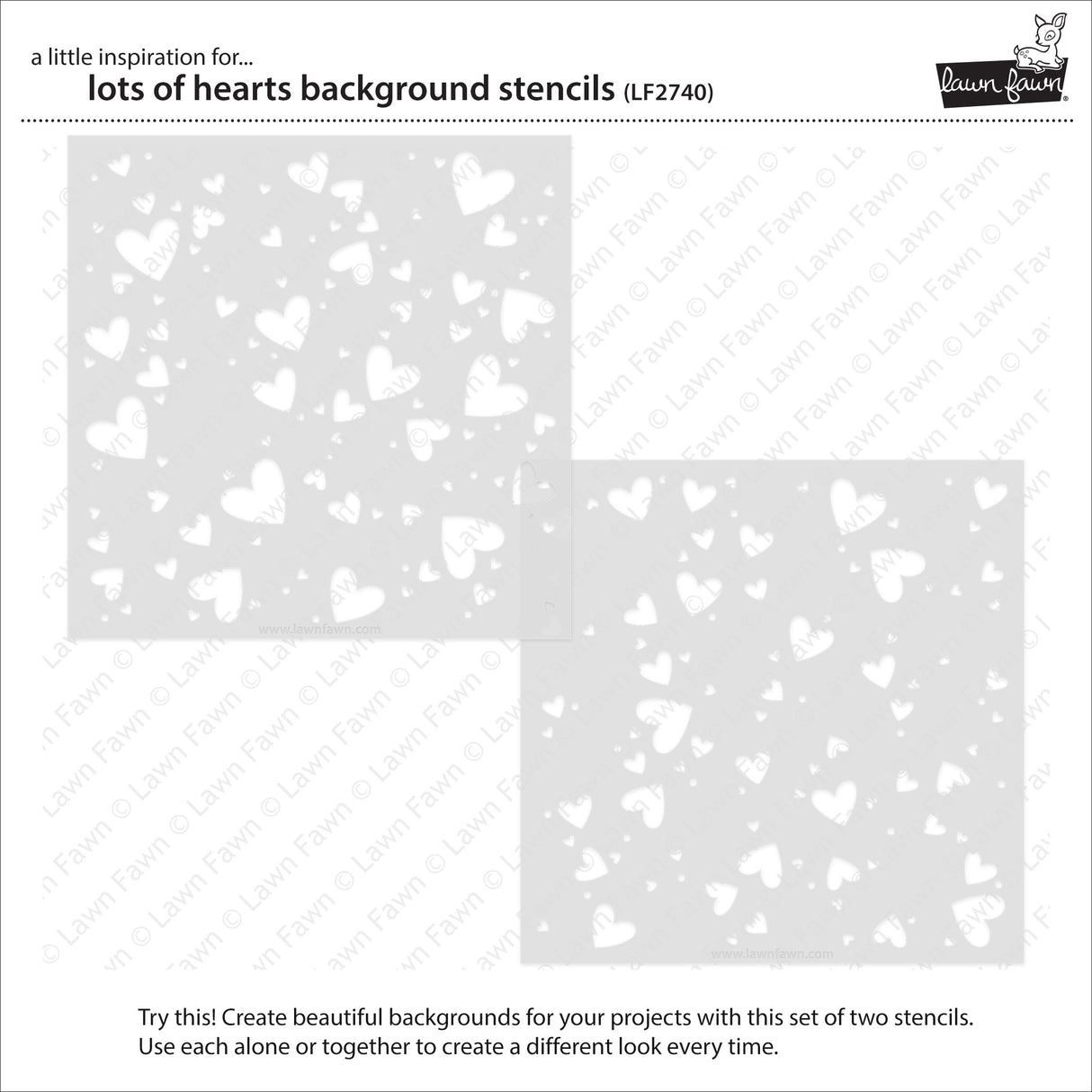 lots of hearts background stencils