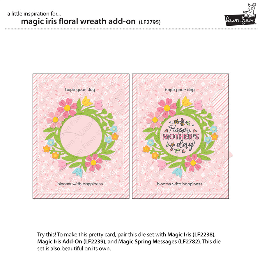 magic iris floral wreath add-on