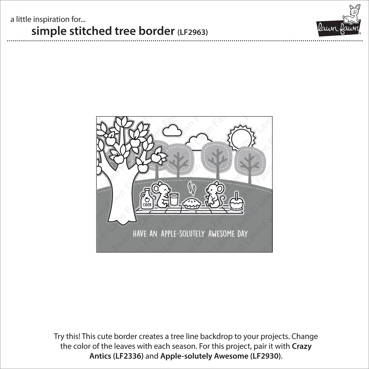 simple stitched tree border