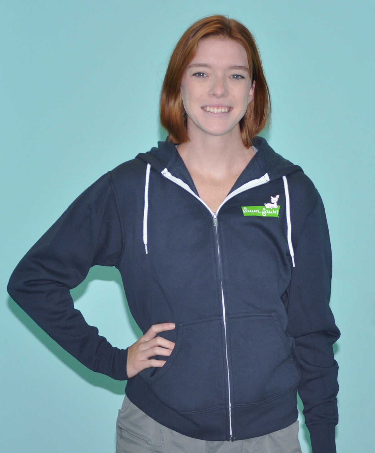 lawn fawn zip-up hoodie - small