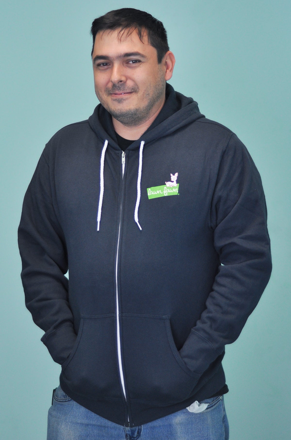 lawn fawn zip-up hoodie - large