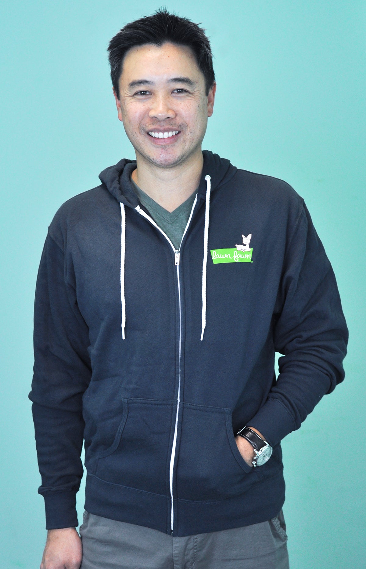 lawn fawn zip-up hoodie - medium