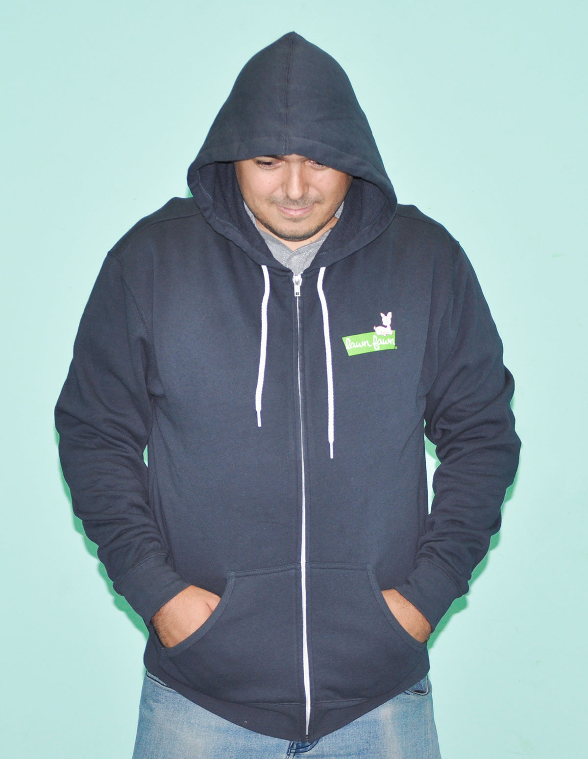 lawn fawn zip-up hoodie - XL