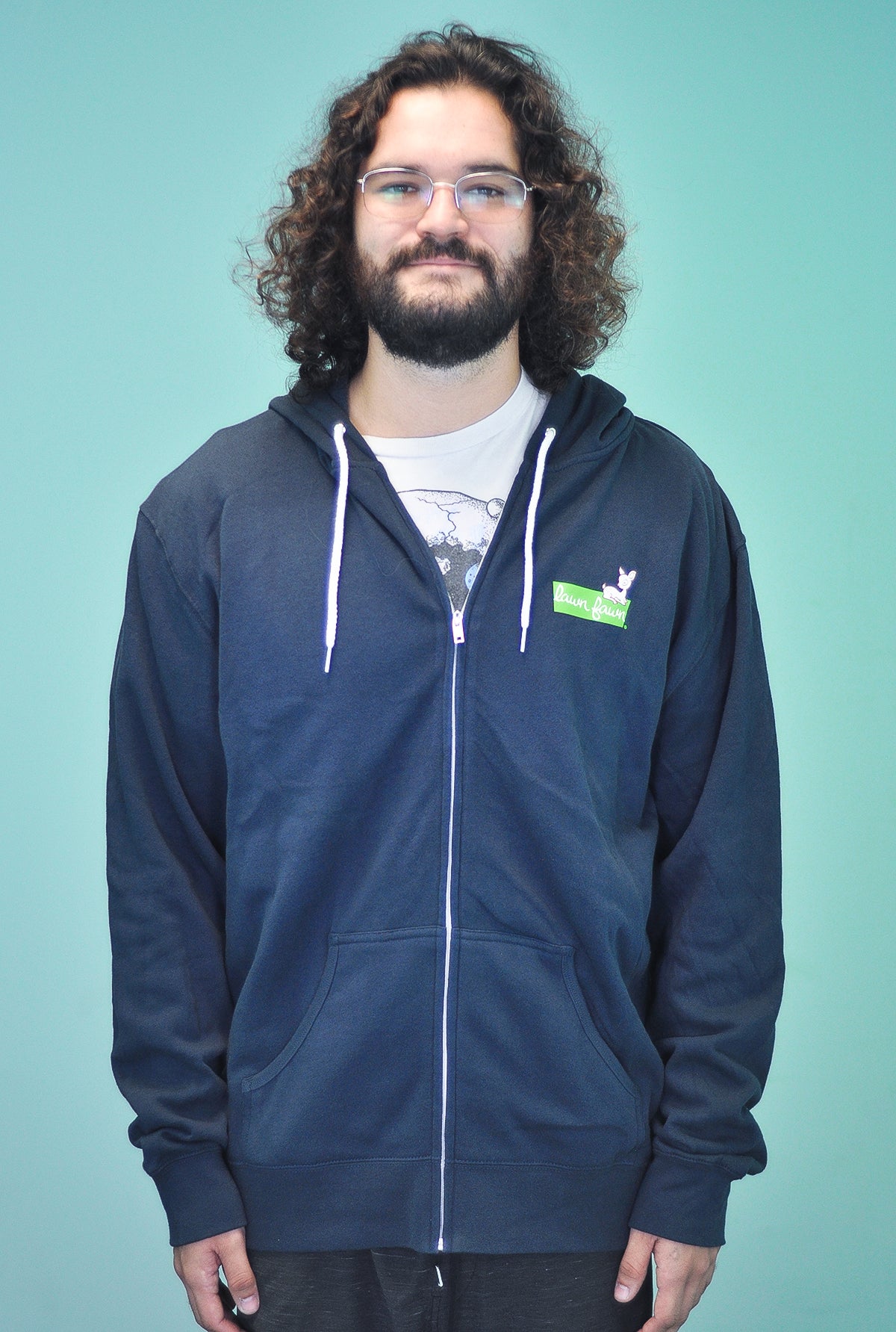 lawn fawn zip-up hoodie - 2XL