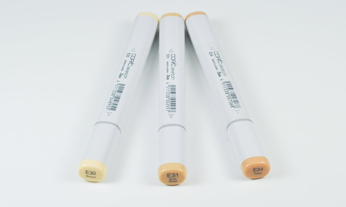 copic sketch markers - E30, E31, E34