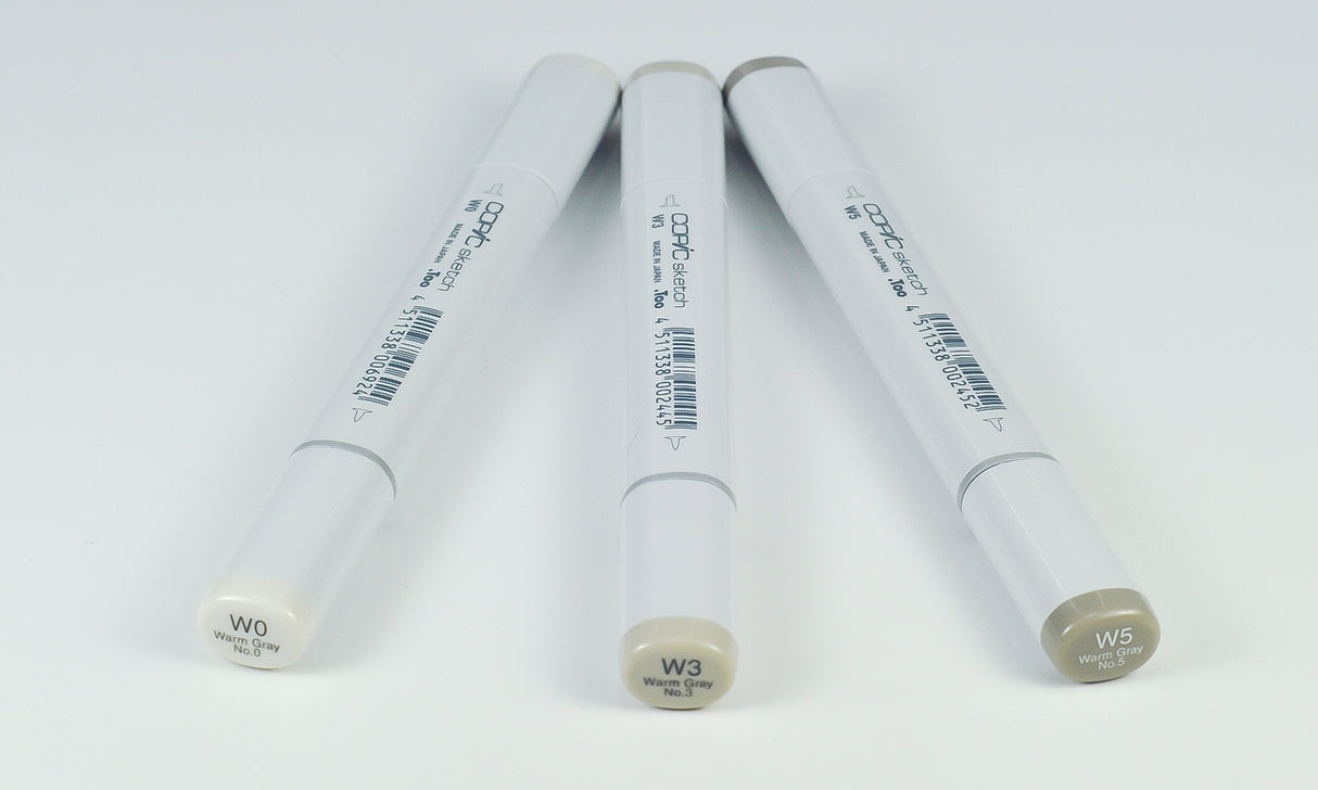 copic sketch markers - W0, W3, W5