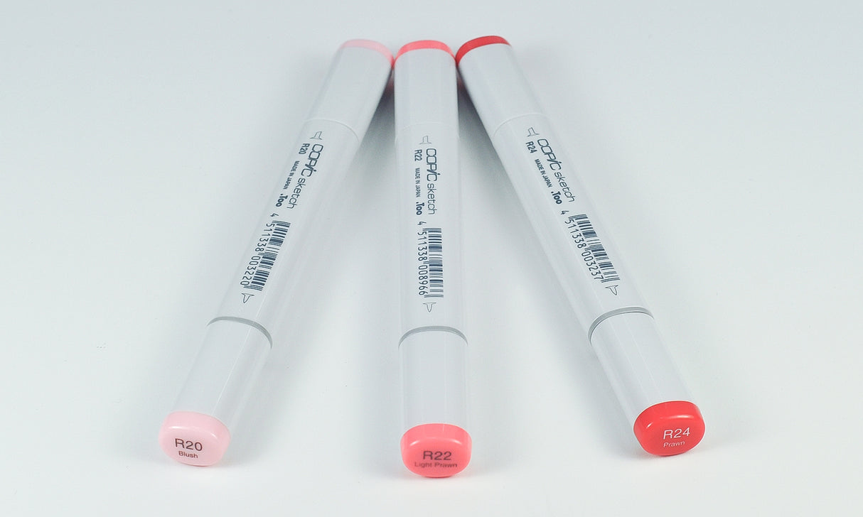 copic sketch markers - R20, R22, R24
