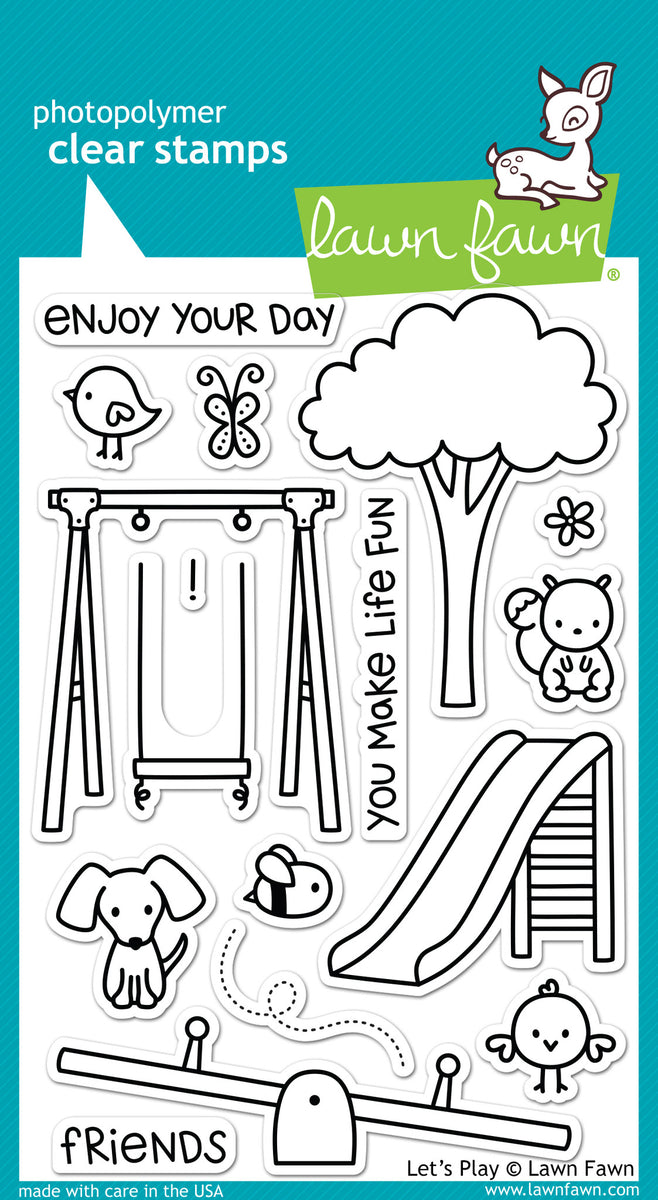 Lawn Fawn Clear Stamps Turkey Day - 3x2 Inch Thanksgiving Rubber Stamps