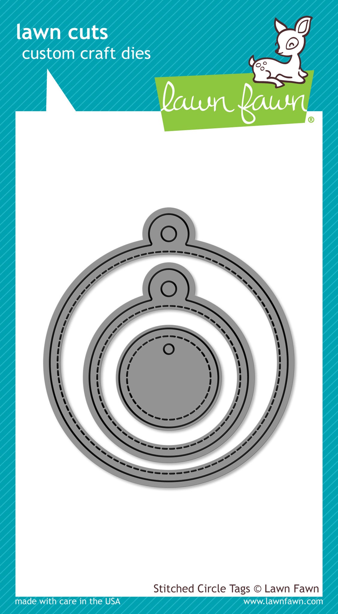 stitched circle tags