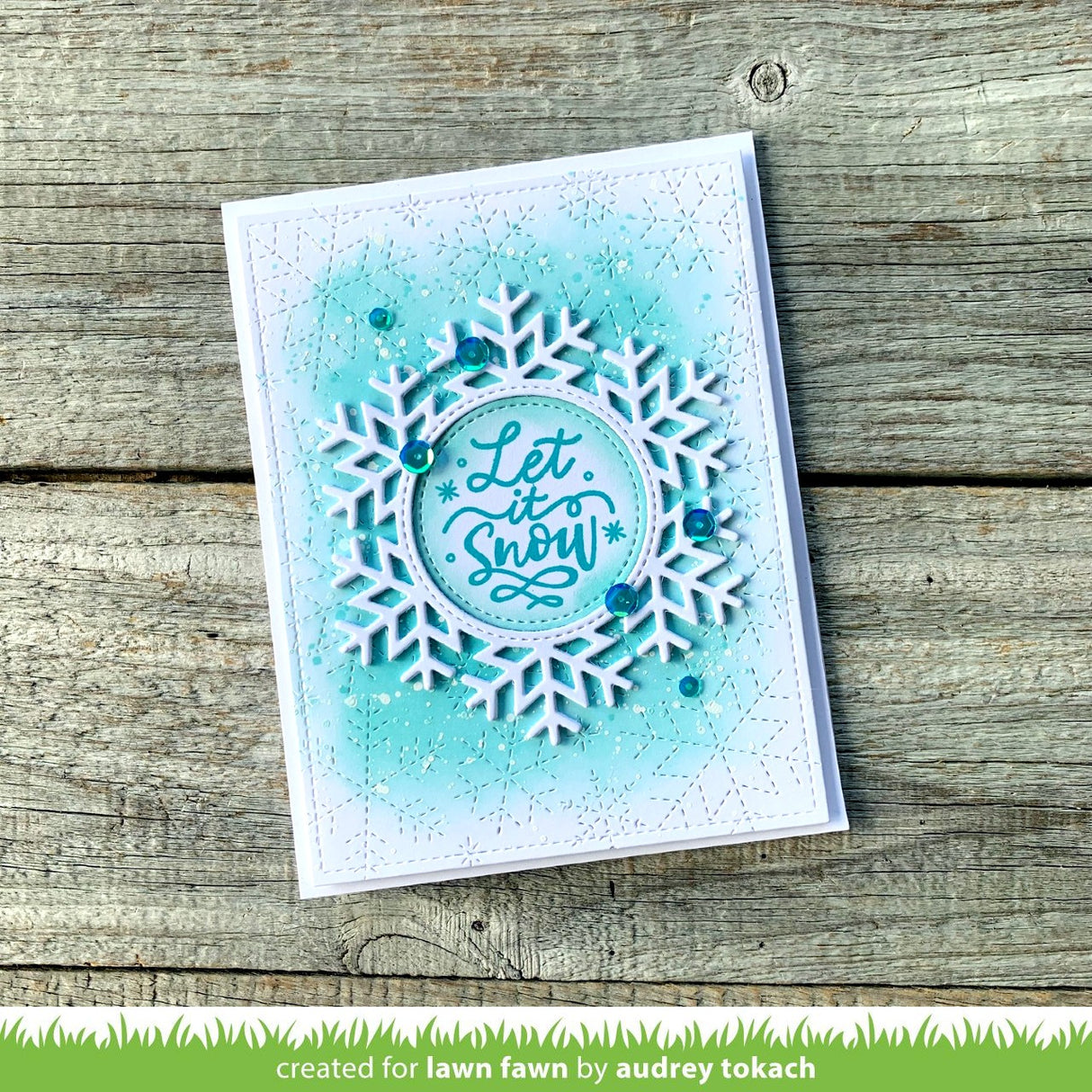 stitched snowflake backdrop