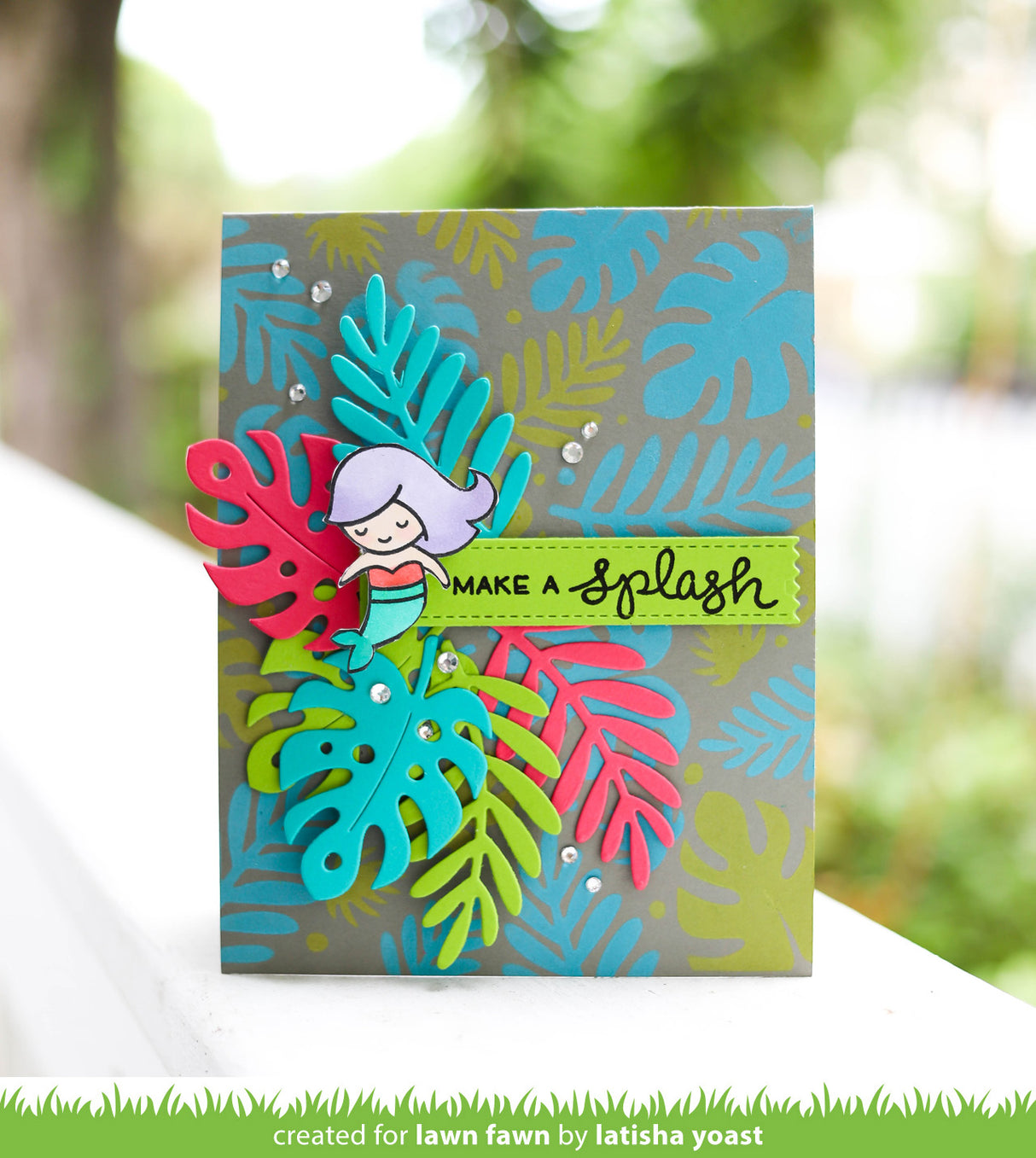 tropical leaves background stencils