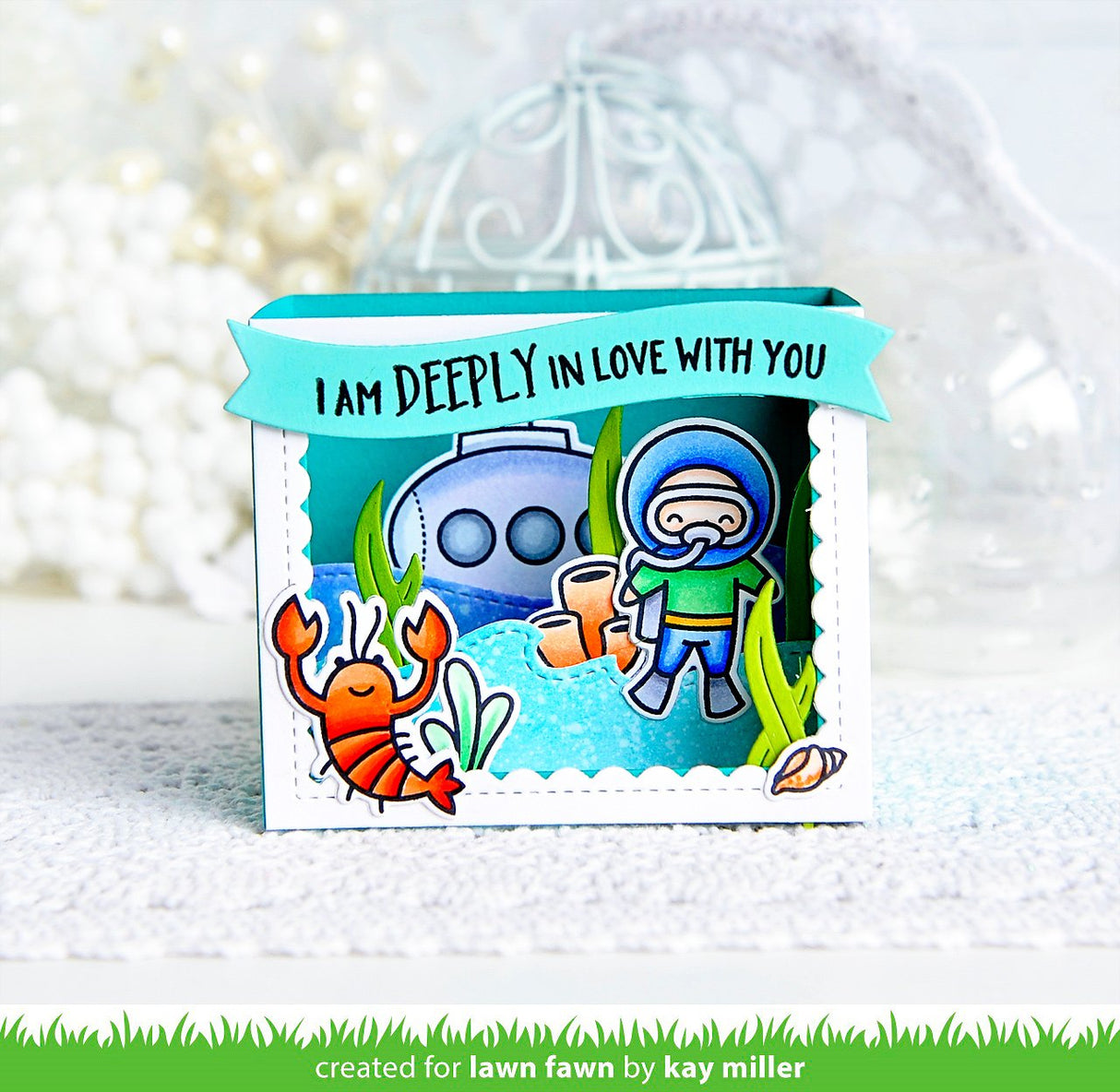 shadow box card ocean add-on