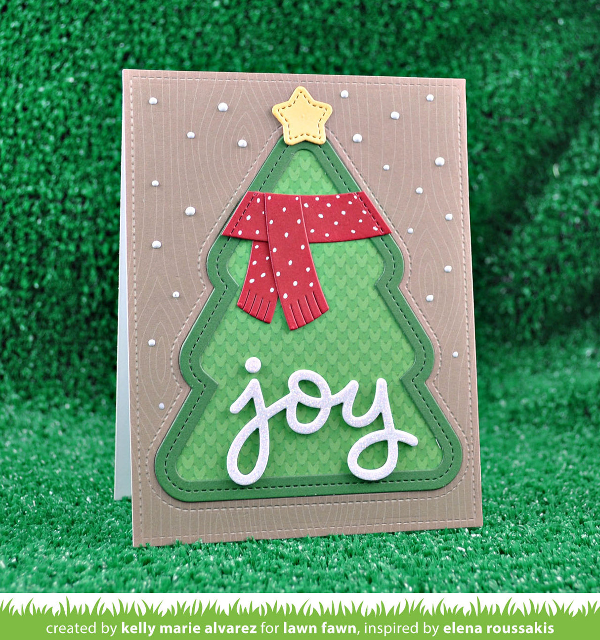outside in stitched christmas tree stackables