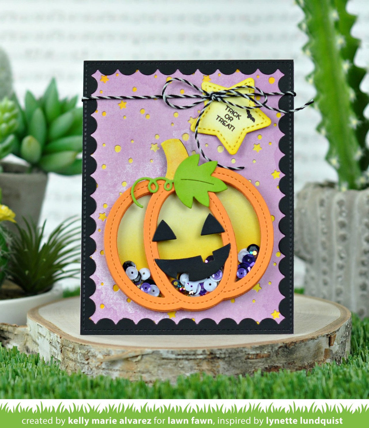 stitched pumpkin frame