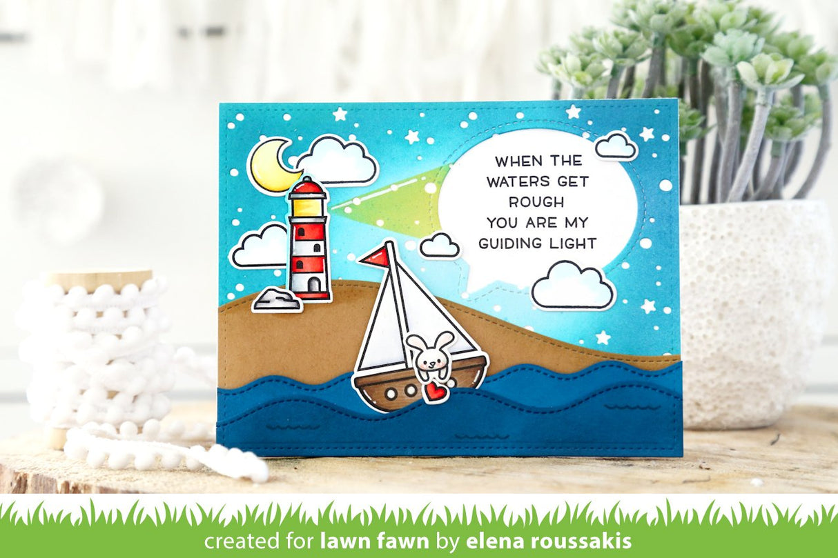 outside in stitched speech bubbles