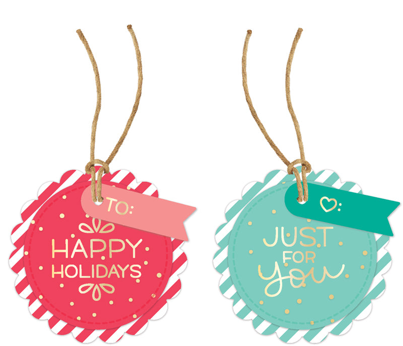 scalloped circle gift tag
