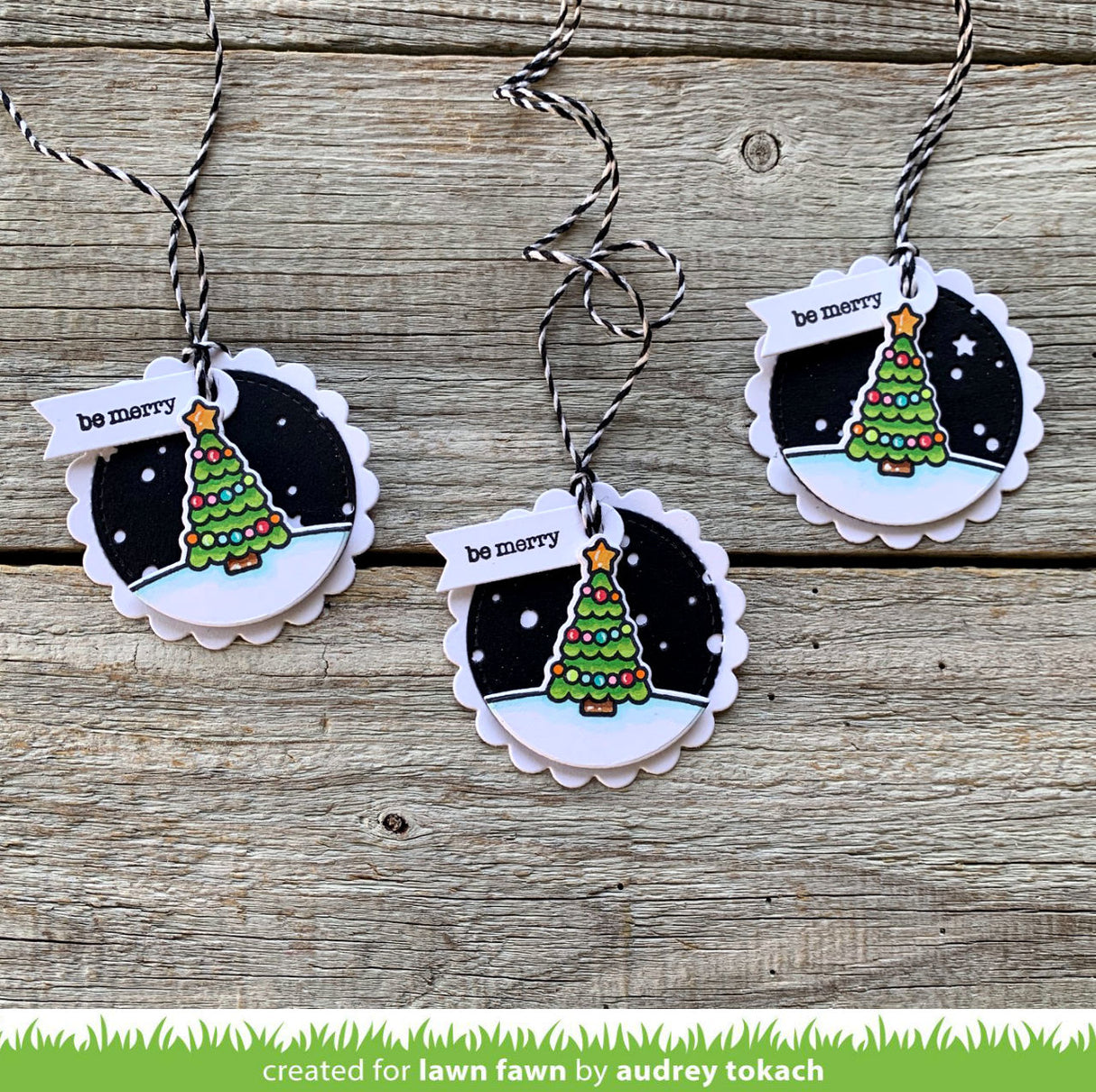 scalloped circle gift tag