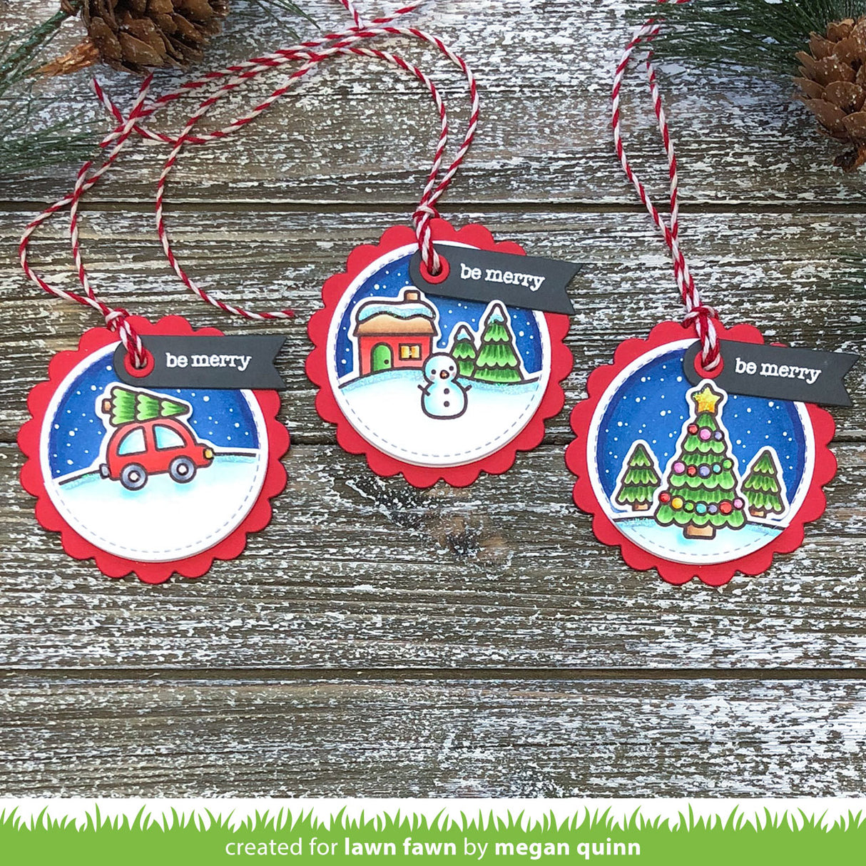 scalloped circle gift tag