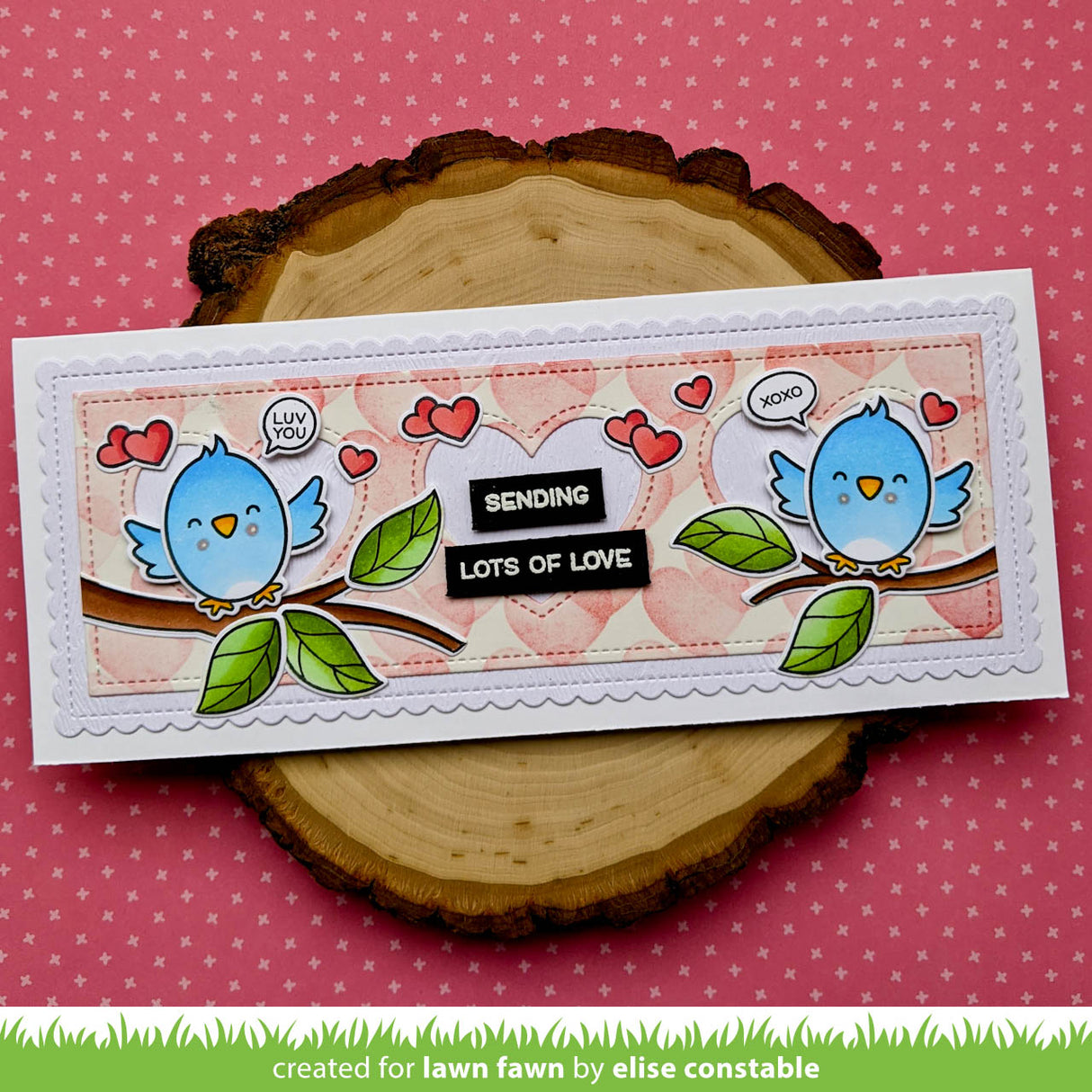 scalloped slimline with hearts: landscape