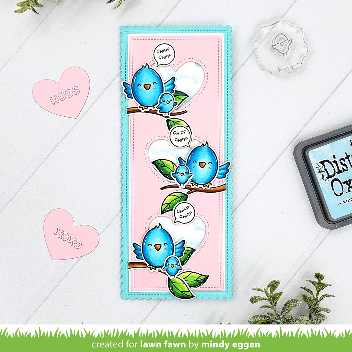 scalloped slimline with hearts: portrait