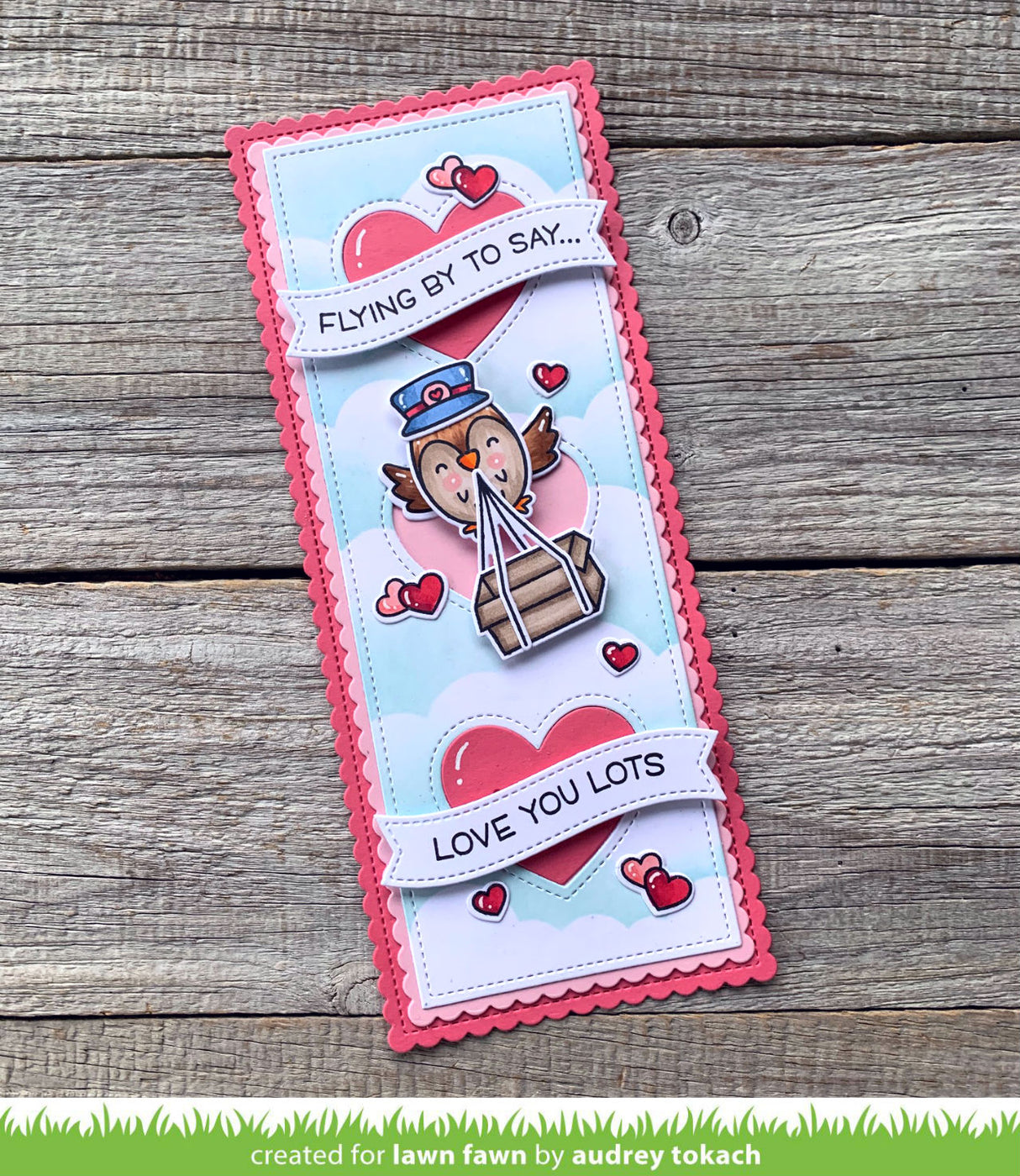 scalloped slimline with hearts: portrait