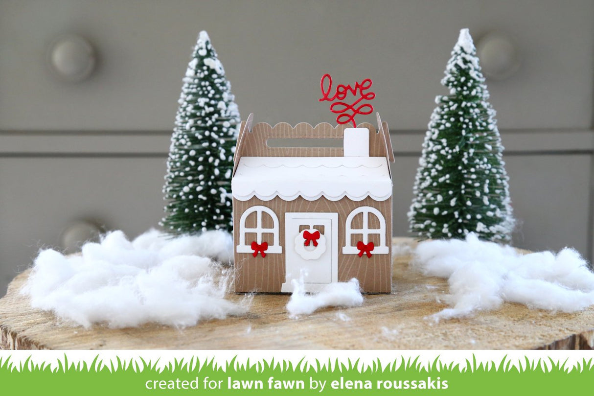 scalloped treat box winter house add-on
