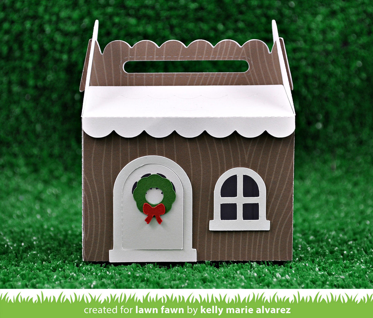 scalloped treat box winter house add-on