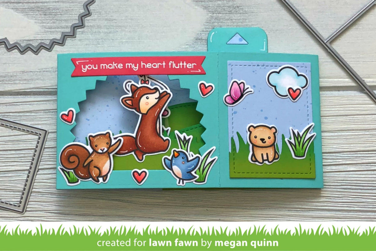 shadow box card rainbow add-on