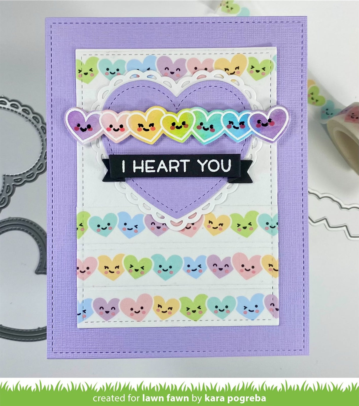 happy hearts washi tape