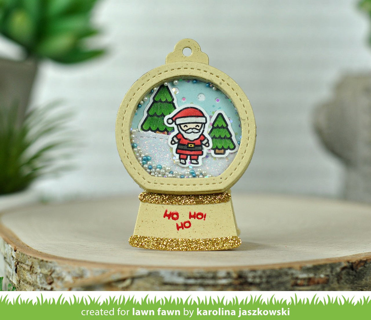 snow globe gift tag