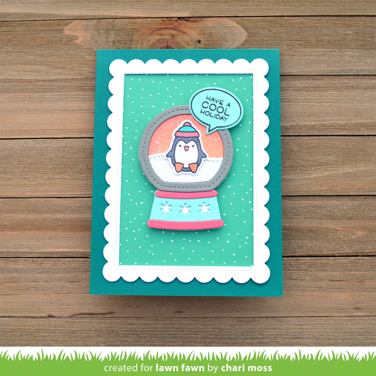 snow globe gift tag