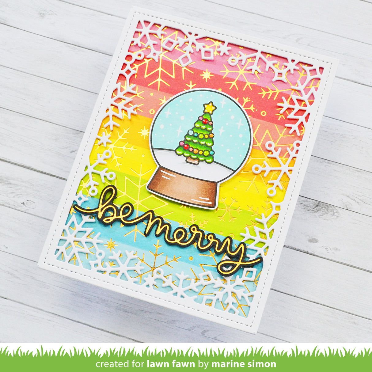 winter big scripty words hot foil plates