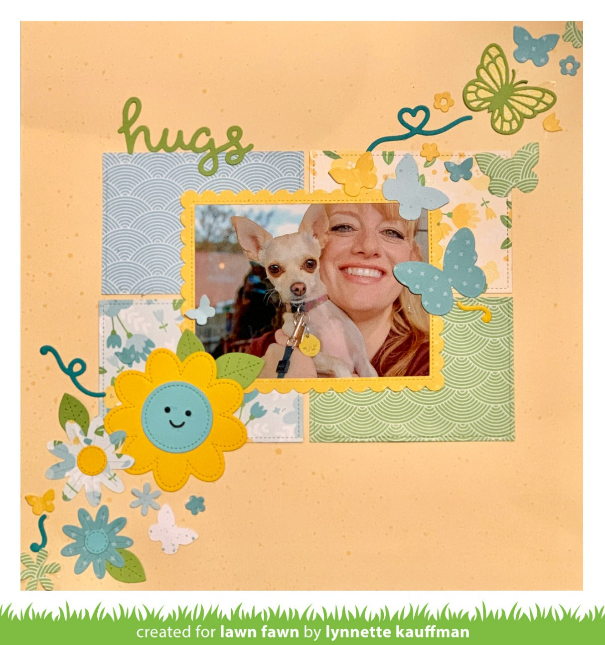 stitched flower frame