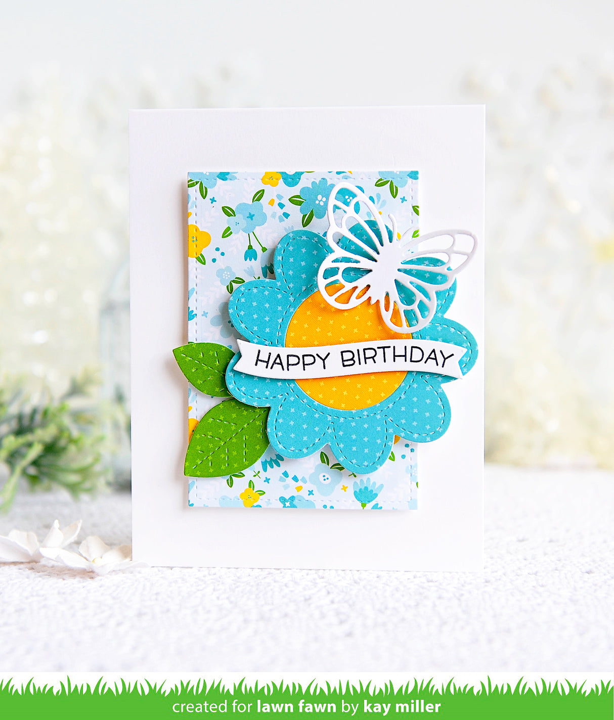 stitched flower frame